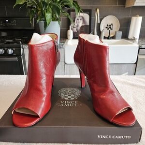 Vince Camuto Cherry Red Heeled Ankle Boots